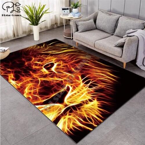 Glowing Lion 3D Carpet For Living Room Area Rug Floor Mat Bedside Hallway Doormat Kids Bedroom Carpet Home Decoration