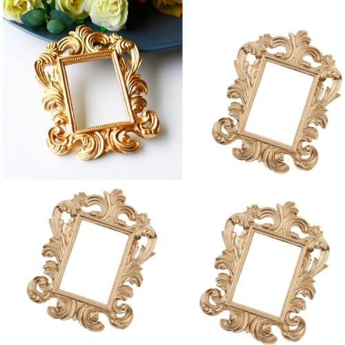 MagiDeal 4pcs Vintage Baroque Rectangle Resin Wall Frame Home Decor Wedding Photo Prop