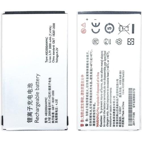 For PHILIPS Xenium X513 X523 X130 X623 X3560 CTX130 2000mAh Capacity Battery AB2000AWMC AB2000FWML 2000mAh