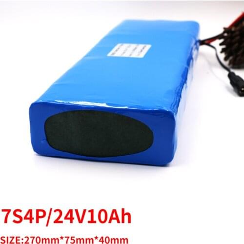 Aluoka 7S4P 24V10Ah 25.2V 29.4VLi-ion Battery Pack with 25A BMS For Electric moped ebike Scooters light bicycle power wheelchair