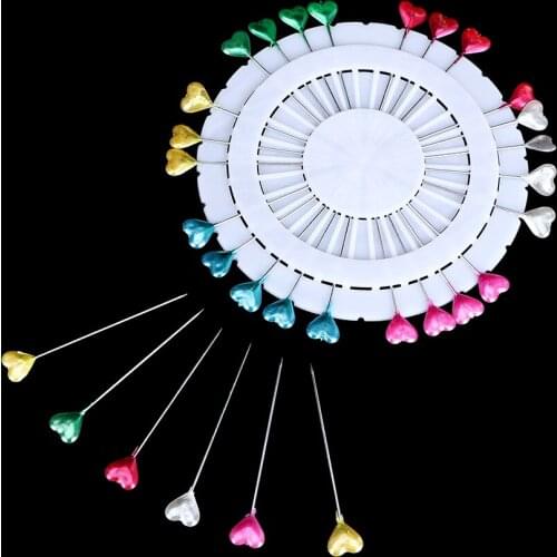 30 Pcs Colorful Round Pearl Straight Head Pins Localization Needle Sewing Pins DIY Weddings Corsage Dressmaking Accessories