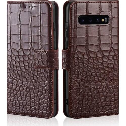 Case For Samsung Galaxy S10 Plus Case Crocodile texture leather Cover Phone Cases For Samsung Galaxy S10 Plus Coque flip