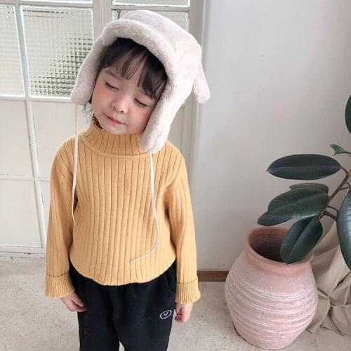 1-7 Years Kids Sweaters Fashion Korean Sweater for Girls Turtleneck Pullover Boys Clothing Autumn High Quality Knitted Sweaters