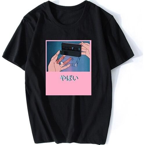Vaporwave Aesthetic Japan Otaku Skate Summer New Brand T Shirt Men Hip Hop Men/women Anime Cute Pink T-Shirts Casual