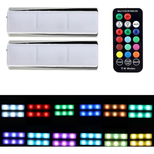 2 PCS RGB Charging Foot Light Auto Ambient Light Lamp LED Car Decorative Lamp Car Interior Atmosphere Light LED Wireless Remote