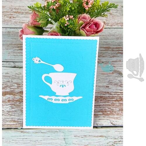Coffee Cup Spoon Dies Cutting Scrapbooking Stencil for Album Paper DIY Gift Card Decoration Embossing Dies New 2021