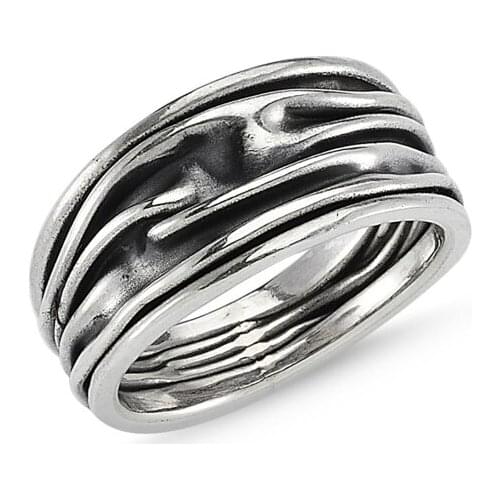 Silver 925 Sterling Sterling Wrinkled Ring
