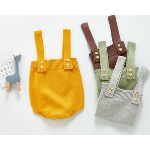Newborn Baby Girls Boys Clothes Baby Knitting Rompers Overalls Infantil Baby Girl Boy Sleeveless Jumpsuit 0-24M Baby Outfits