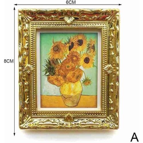 Mini Dollhouse Miniature 1:12 Diy Photo Frame Antique Manny Frame Oil Painting Diy Doll House Decoration Accessories