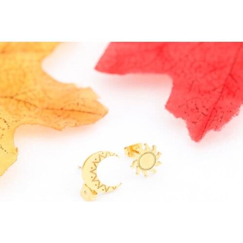Stainless Steel Sun And Moon Earring For Women Gifts Planet Earings Fashion Jewelry boucle d'oreille femme 2018 Best Friend Gift