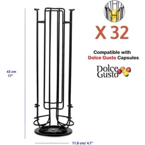 New Product Metal Coffee Pods Holder Iron Chrome Plating Stand Coffee Capsule Storage Rack Dolce Gusto Capsule 2021