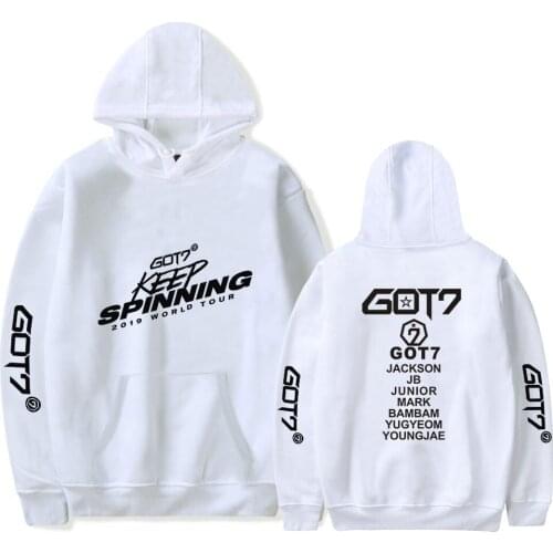 New KPOP GOT7 WORLD TOUR KEEP SPINNING NEW 2D Print Hooded sweatshirt Women/Men popular Clothes Hot Sale Hoodies sweatshirt Tops