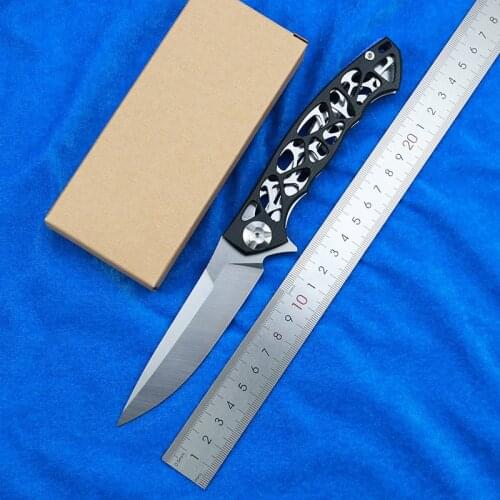 New folding knife D2 blade G10 + steel handle portable pocket kitchen knife camping hunting survival fruit knife EDC tool