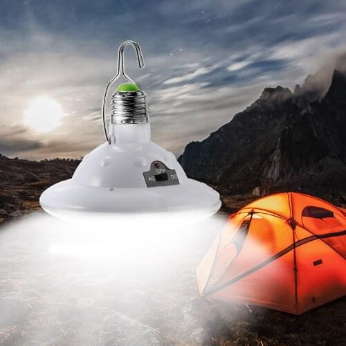 Original Portable Solar Camping Lamp LED Light Bulb 5 Brightness Level Outdoor Camping Hiking Travelling E27 Base Emergency Lamp