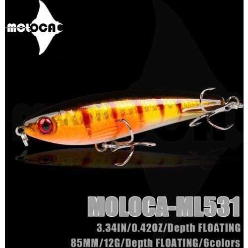 2021 Pencil Fishing Lure Weights 12g Artificial Saltwater Bionics Lures Whopper Peche For Pike Fish Goods Floating Topwater Bait