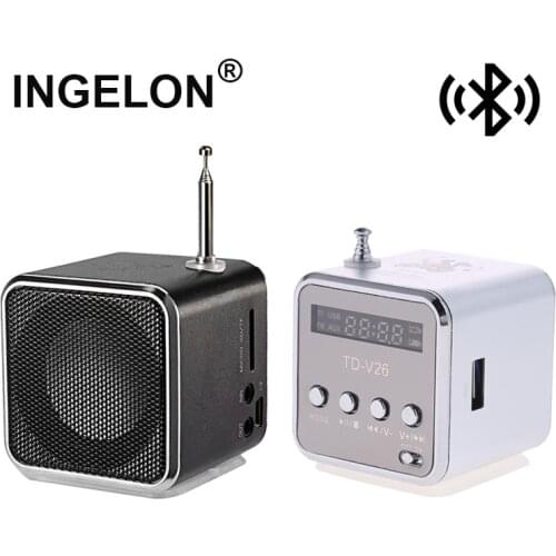 Portable FM Radio with Micro SD / USB /TF Bluetooth receiver MP3 Music Player Built-in LINE IN audio interface Speaker LCD Stere