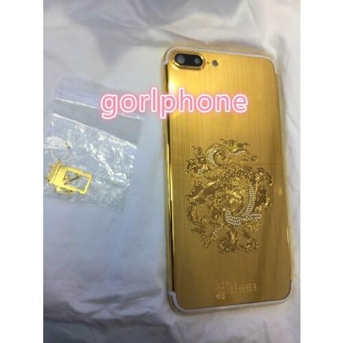 2020 Good Quality Replacement dragon diamond housing for phone 7 plus Housing 24k Mirror Gold Rear Door with Logo and Buttons