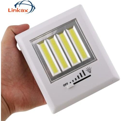 Mini COB LED Magnetic Night Lights Camp Lamp AAA Battery Operated with Switch Magic Tape for Garage Cabinet Closet Light