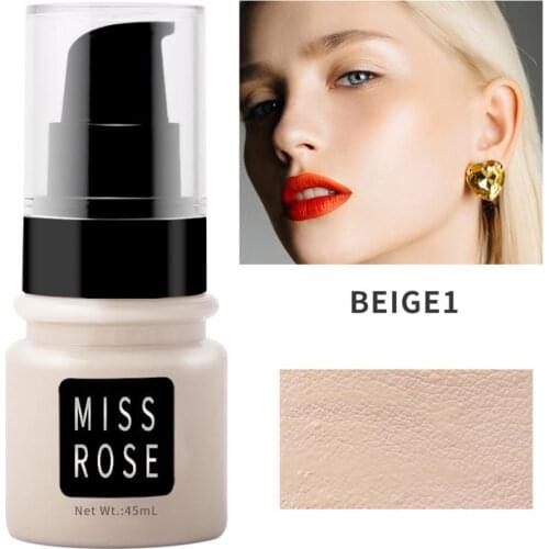 45ML MISS ROSE Makeup Foundation Beauty Foundation Effective Minimalistic Exquisite Makeup Concealer Liquid Foundation for Girl