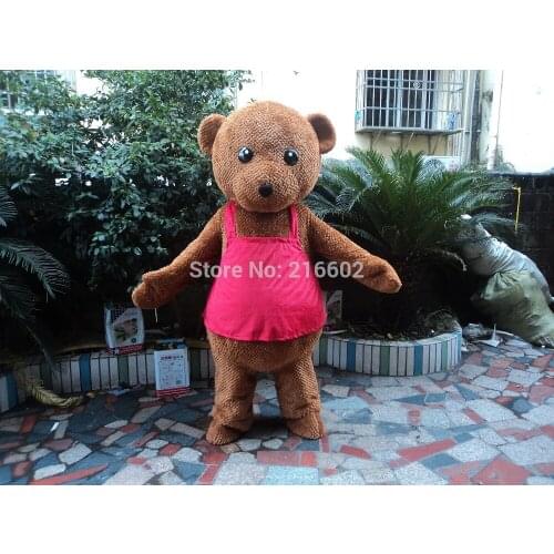 2019 Brown bear mascot costume Adult size brown bear mascot costume fancy dress for birthday Halloween parties Free shipping