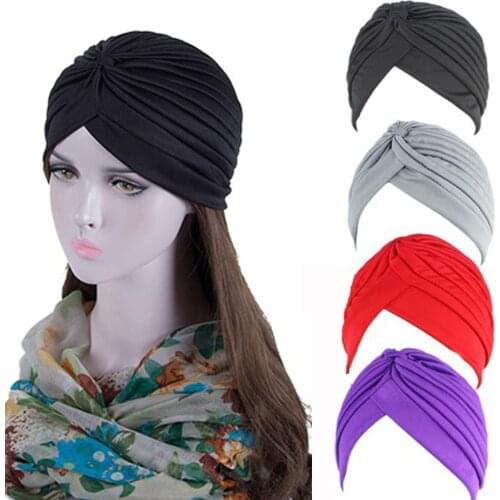 2020 Elastic Inner Hijab Caps Women Cross Knot Muslim Indian Hats Femme Warm Head Wrap Solid Color Under Scarf turbante mujer