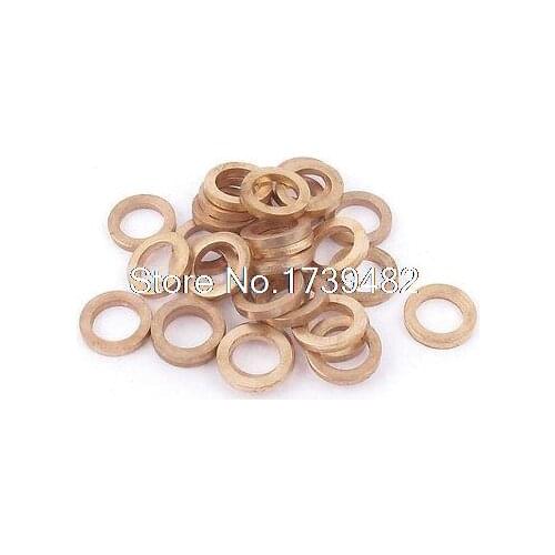 30Pcs 8mm Inner Dia 2mm Thickness Copper Flat Washer Spacer Seal Ring Fasteners
