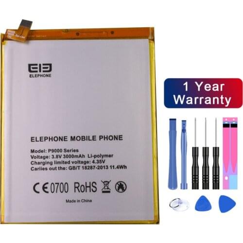 High Quality Mobile Elephone P9000 Battery Original 3000mah Replacement Back-up for Elephone P9000 Lite Smartphone + free Tools