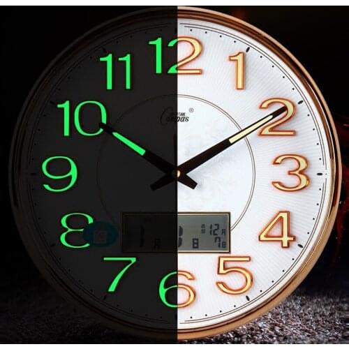 Silent Fashion Wall Clock Plastic Rural Luminous Digital Wall Clock 3d LED Quartz for Bedroom Reloj Pared Home Decor WF50WC