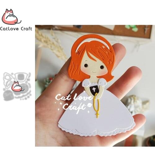 Catlove Girl holding bible Ritual Metal Cutting Dies Scrapbooking Stencil Die Cuts Card Making Craft Embossing New Dies For 2020