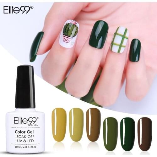 Elite99 10ml Avocado Gel Nail Polish Green Series UV Lacquer Semi-permanent Varnish Primer For Nails Art Manicure UV LED Lamp