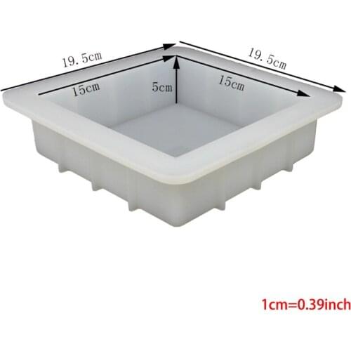 6 inch Square Cube Silicone Slab Mold for Soap Making Capacity 1100ml M68E