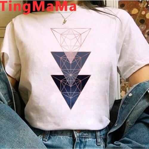 Beautiful Geometry Printed T Shirt Women Kawaii Geometric Graphic Tees Harajuku Aesthetic Shirt Grunge 90s Unisex T-shirt Female