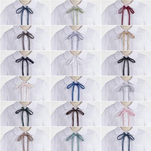 Kawaii Japanese School Uniform Sailor Suit Shirt Accessories Jk Bow cord Tie Uniform Long Bowtie Ties Students Necktie JKA1