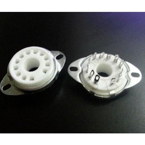 Ceramic Tube Socket Base 12-Pin GZC12-1-F -G for 9MN8/8AC9 50CA10 Radio 10pcs