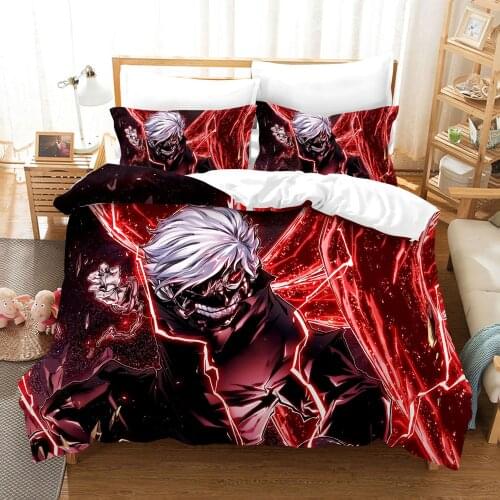 Tokyo Ghoul Kids Bedding Set Anime Figure Duvet Cover Sets Boy Comforter Bed Linen Twin Queen King Single Size Dropshipping Gift