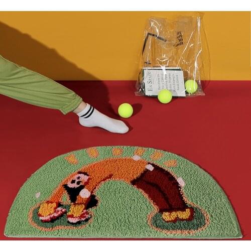 Backbend Girl Bathroom Mat Green Fluffy Carpet Tub Side Rug Bath Room Floor Absorbent Anti Slip Pad Bathmat Doormat Home Decor