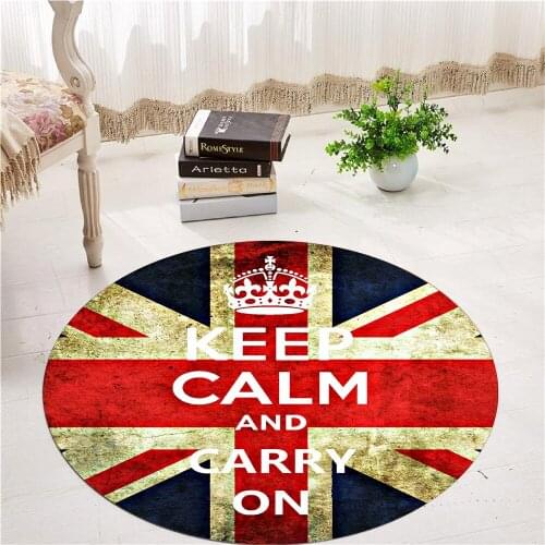 British Flag Bedroom Rugs Kids Room Play Area Rug Bedside Doormat Floor Chair Mat 3D Printing Round Living Room Carpets