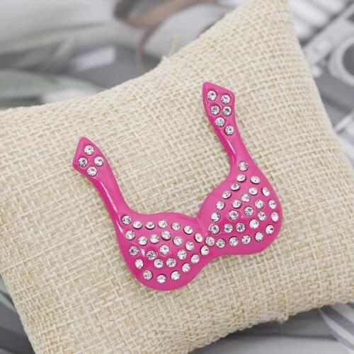 Creative Bra Brooch Hot Selling Delicate Lightweight Comfortable Badge Pin Rhinestone Jacket Denim Badge for Children Gift