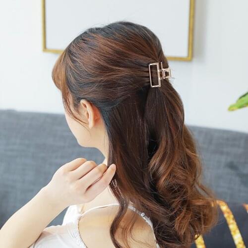 Fashion Girls Hair Clips Small Metal Rectangle Hairpin Ponytail Holder Hair Claw for Women Hair Accessories cheveux fille HC035