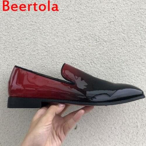 Beertola Leather Mens Flats Shoes High Low Zapatillas Hombre Gradient Color Classic Tenis Masculino Casual Style Shoes Men