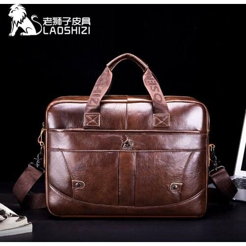 Brand High Quality Luxury Business Messenger Bags Laptop Mens Cowhide Briefcase Mens Genuine Leather Handbags Crossbody Bags