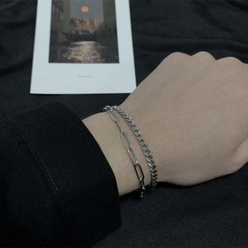 New Fashion Does Not Fade Personality Bracelet Men And Women Double Geometry Bracelet Simple Jewelry Wholesale Bracelet Femme