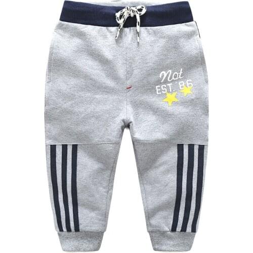 New Childrens Sports Suit Pattern Patchwork Pants Fashionable Boys Trousers Garment Children Full Cotton Motion Trousers