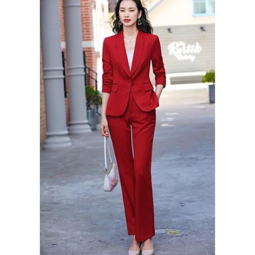 2021 new autumn high-end womens suit, western style, fashion business wear, temperament goddess fan two-piece suit