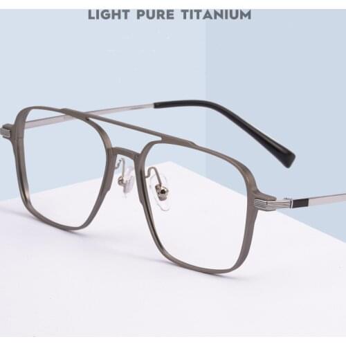 Mens And Womens Retro Ultralight Double Beam Spectacle Frame Pure Titanium Spectacle Frame Optical Spectacle Frame L5053