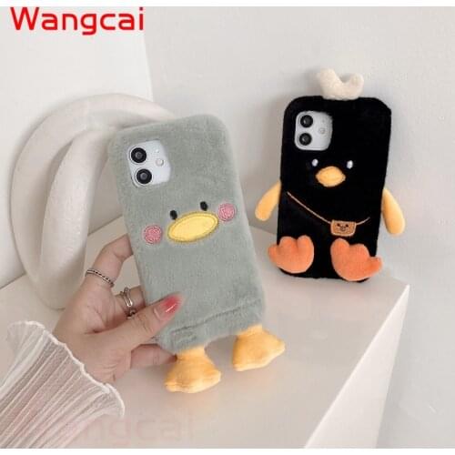 Plush Duck Chick Cute Soft Phone Case For OPPO Find X2 Neo Lite A9 A5 2020 A12 A12E A5S A3S F9 F7 F5 F3 F1S F1 Plus Covers