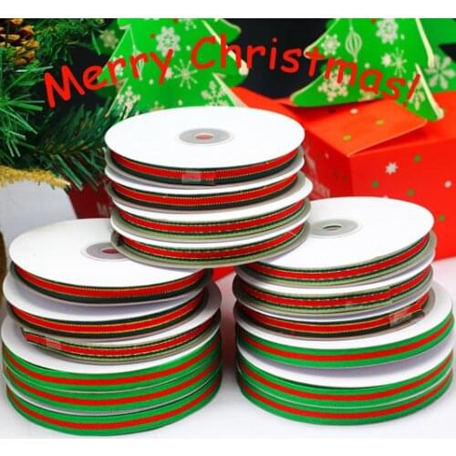 Christmas Ribbon,Red & Green Gift Ribbons, Christmas Decoration DIY Webbing Card Gift Wrapping 25yards/lot