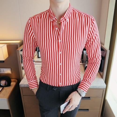 Men Formal Wear Blouse Homme Cheap Business Men Shirt Brand Fashion 2021 Long Sleeve Shirt Men All Match Slim Fit Striped Shirts