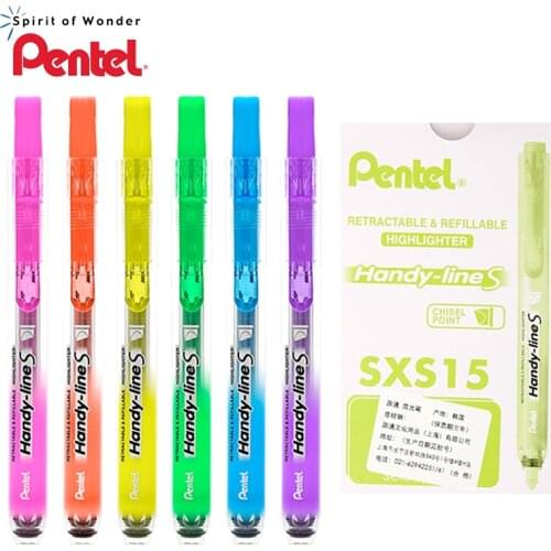 1pcs Pentel SXS15 LifeMaster Pentel Handy Line S Highligter Marker Retractable Refillable