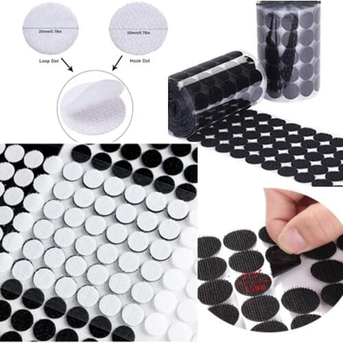 100Pairs Self Adhesive Dots Strong Adhesive Fastener Tape Magic Sticker Round Coins Tapes Hook Loop for Classroom Office Home